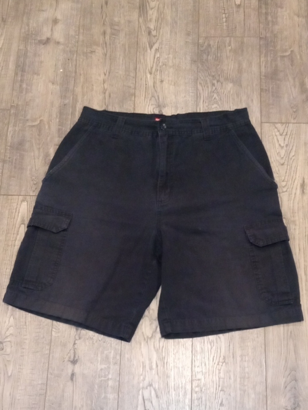 Chaps Men's Dark Black Cargo Shorts with Flap Pockets
